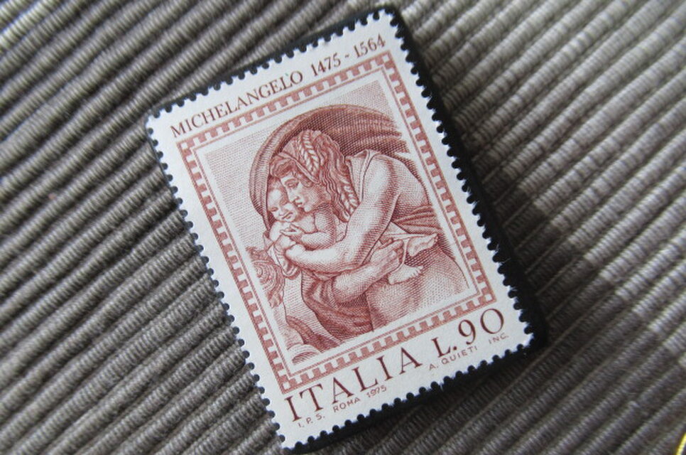 イタリア 美術1975年 切手ブローチ11038 | iichi 日々の暮らしを