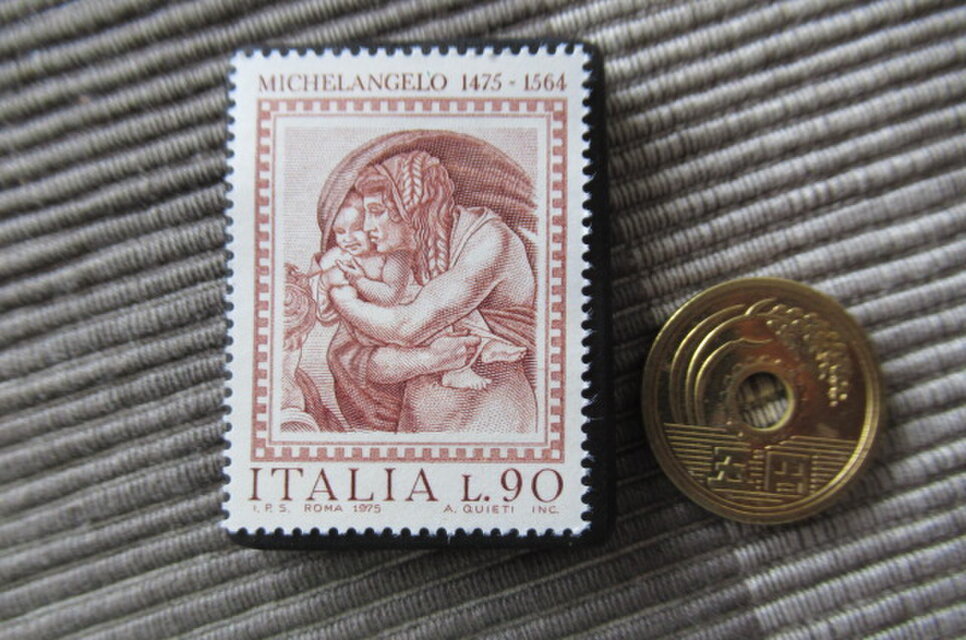 イタリア 美術1975年 切手ブローチ11038 | iichi 日々の暮らしを