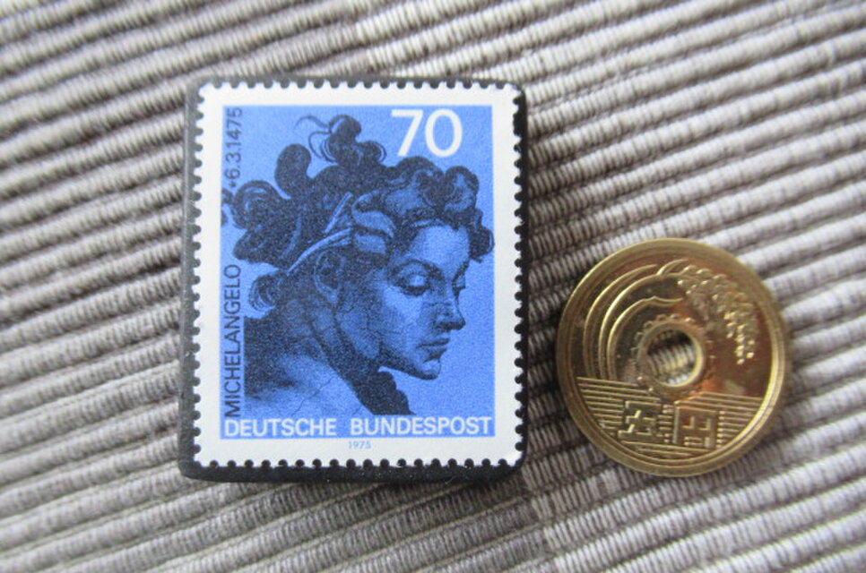 西ドイツ 美術1975年 切手ブローチ11040 | iichi 日々の暮らしを