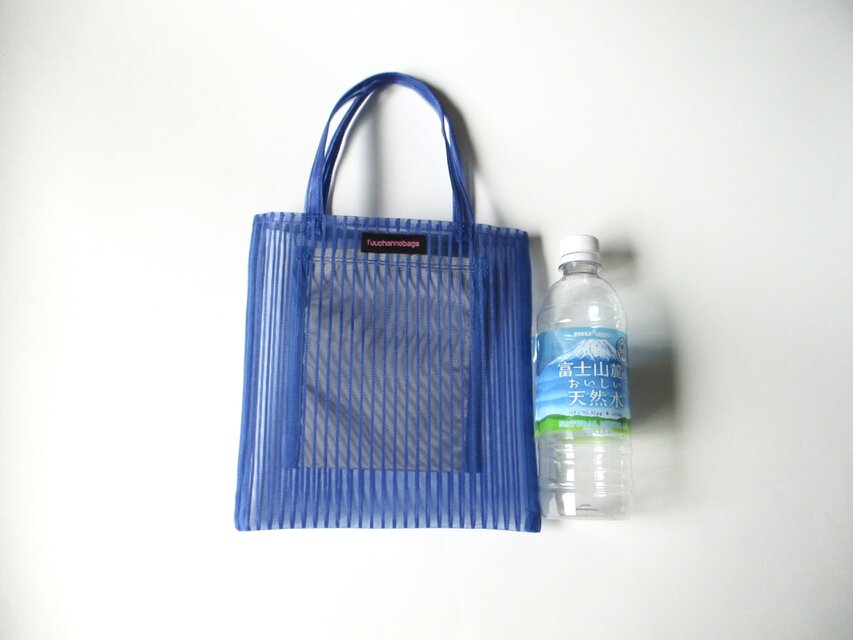 ⭕️サービス品 青のストライプメッシュのトート（小） | iichi 日々の