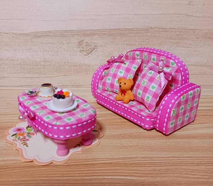 ミニチュア ドールハウス ソファ テーブル 小物セット 8点セット