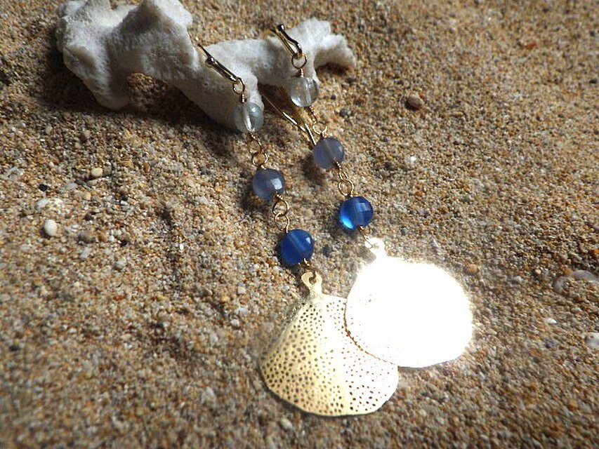 Sea Fan & Aquamarine】海うちわと3色アクアマリンのグラデーション 