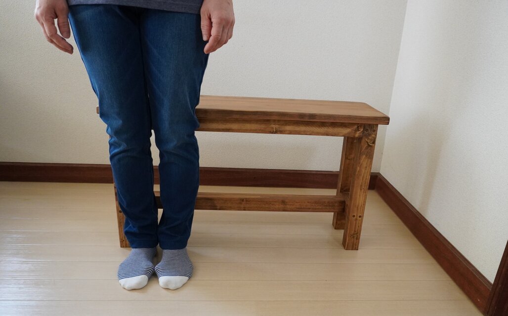 規格変更：幅90㎝→80㎝】無垢材のベンチ ナチュラル｜幅80cm・静かな