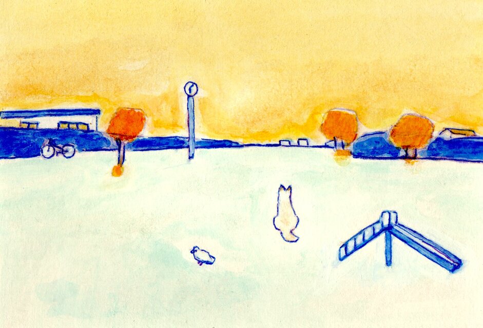 ④「夕焼け空」ポストカード同柄3枚セット 絵葉書 メッセージカード