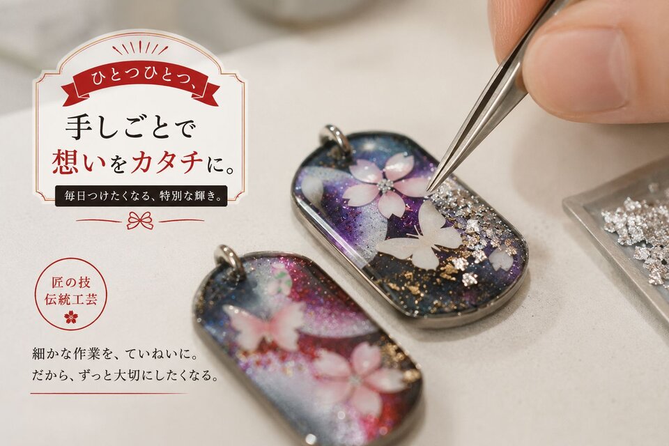 和柄 ペアネックレス 桜 伝統 職人 桜 さくら ペアアクセサリー 名入れ