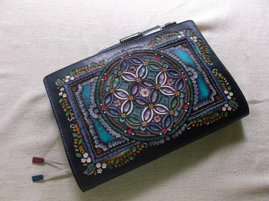ほぼ日手帳カズン対応 A5サイズ手帳カバー レザー 刻印＆拭き染め