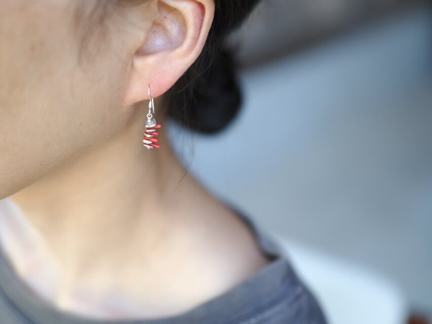 Natural coral・silver- hooks | iichi 日々の暮らしを心地よくする
