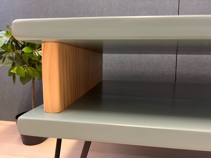 送料無料】 ローテーブル 長方形 90cm 45cm ストーンブルー 収納付き