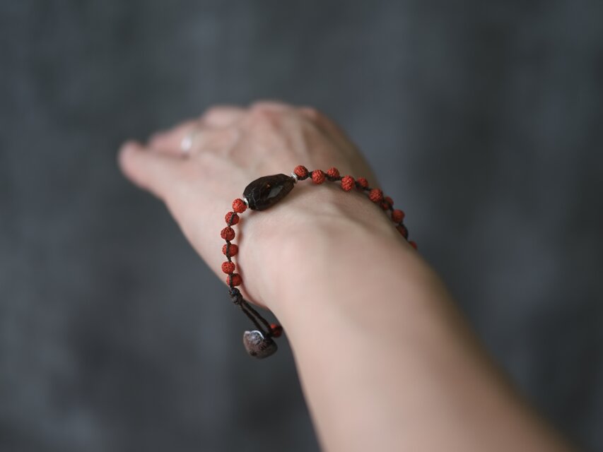 Tourmaline・rudrakusha- braid bracelet *allergy_free | iichi 日々