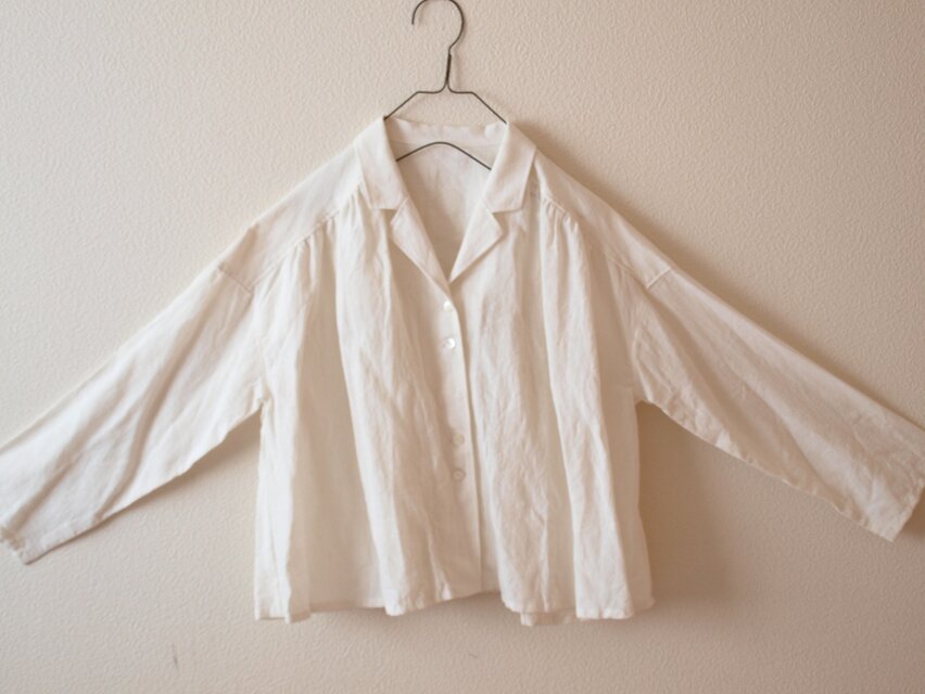 LINEN 開襟シャツ *オフホワイト* size FREE | iichi 日々の暮らしを
