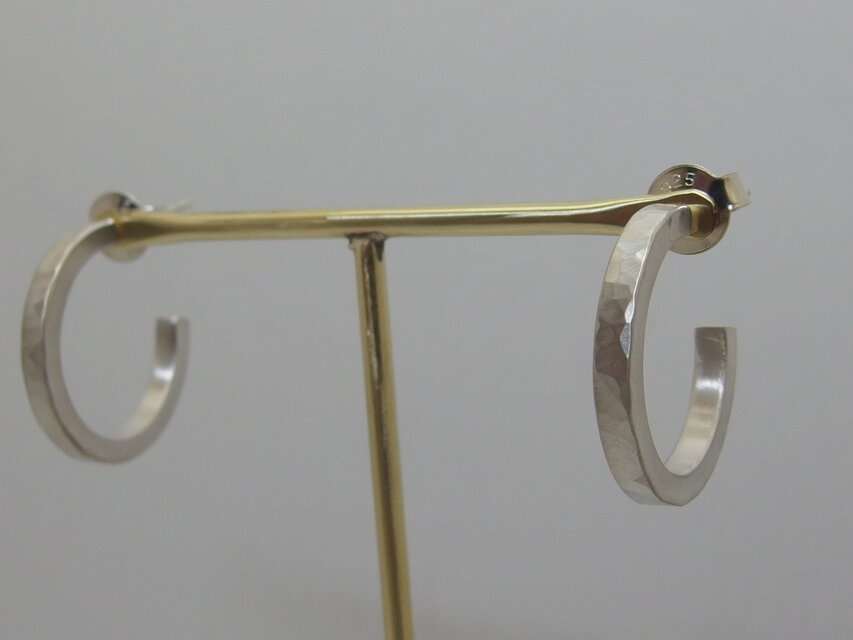 イタリア製 ヴィンテージ フープピアス シルバー925 両耳 フープピアス【silver】両耳用2つセット つちめ/シンプル/シルバー950