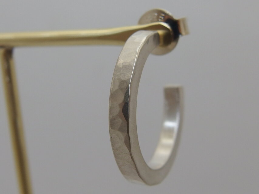フープピアス【silver】両耳用2つセット つちめ/シンプル/シルバー950