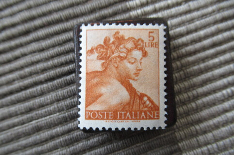 イタリア 美術1961年 切手ブローチ11049 | iichi 日々の暮らしを
