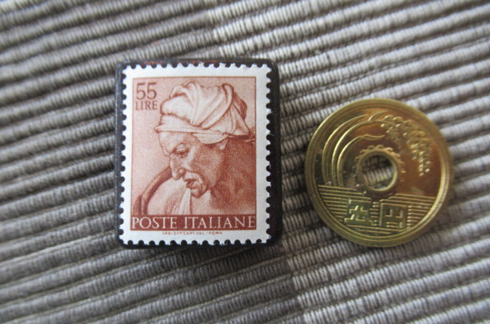イタリア 美術1961年 切手ブローチ11052 | iichi 日々の暮らしを