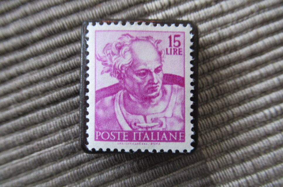 イタリア 美術1961年 切手ブローチ11053 | iichi 日々の暮らしを