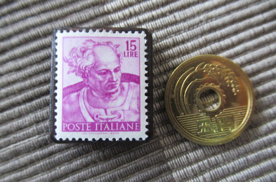 イタリア 美術1961年 切手ブローチ11053 | iichi 日々の暮らしを