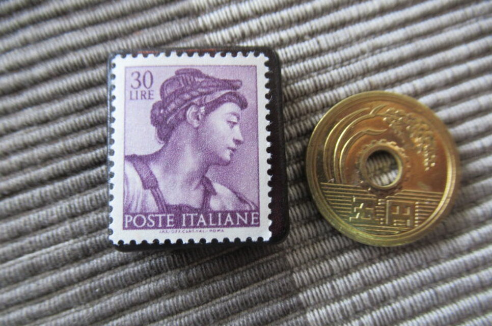 イタリア 美術1961年 切手ブローチ11054 | iichi 日々の暮らしを