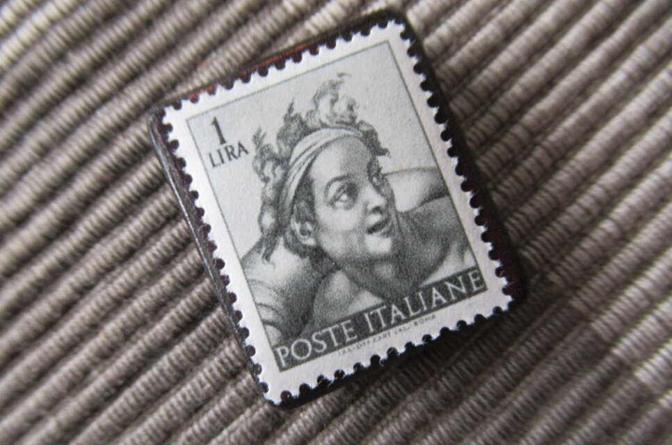 イタリア 美術1961年 切手ブローチ11059 | iichi 日々の暮らしを