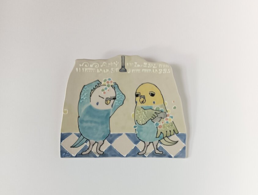 激レアチワワとインコパネル生地　ハンドメイド タイルの動物図鑑 セキセイインコ シャワー | iichi 日々の暮らしを