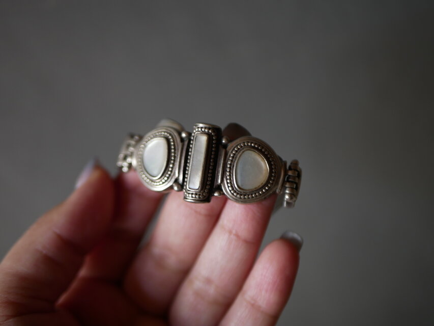純銀 マザーオブパール ブレスレット ヴィンテージアクセサリー