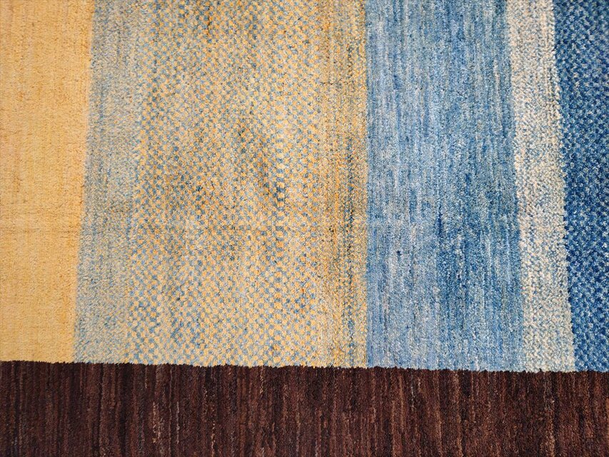 ハンドメイド 天然ラグ ガゼニラハット COLOR Ver ラグ 202x145㎝ Blue