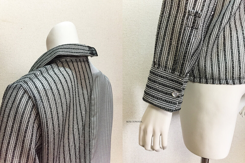 1点もの・デザイン画付き】3種素材アシメトリーブラウス（KOJI TOYODA 