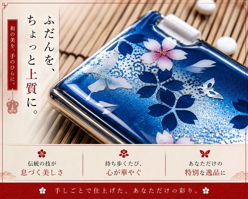 ミンティアケース 『亜』 和柄 和風 和雑貨 桜 工芸 職人 手作り