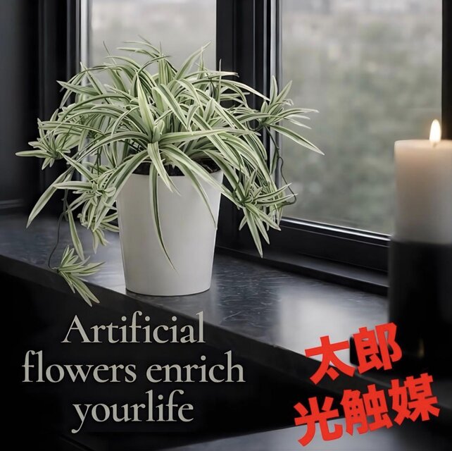 光触媒 人工観葉植物 ウォールグリーン フェイクグリーン オリヅルラン