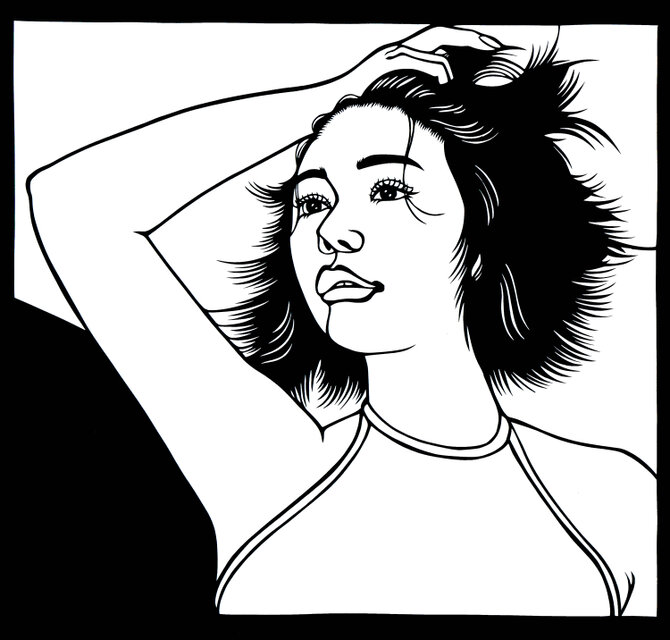 似顔絵切り絵「村重杏奈さん」 | iichi 日々の暮らしを心地よくする