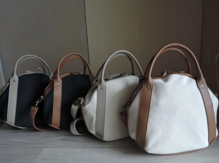 在庫あり限定商品》帆布×レザー きれいめ2wayボストンバッグ キナリ