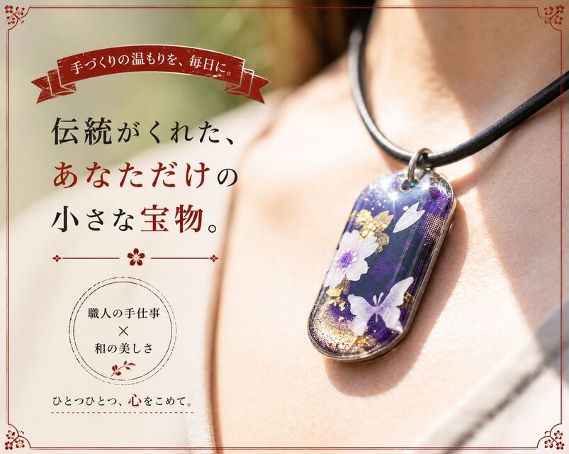 ネックレス『野』和柄 職人 アクセサリー ブレスレット 腕輪 送料無料