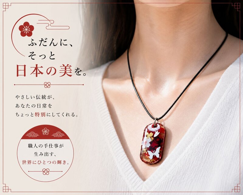 ネックレス『野』和柄 職人 アクセサリー ブレスレット 腕輪 送料無料