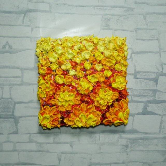 油絵 絵画【黄金の祝祭 〜マリーゴールドの輝き〜】アートパネル 原画 立体厚塗り 油彩画 原画「黄金の祝祭 〜マリーゴールドの輝き〜」厚塗り 立体