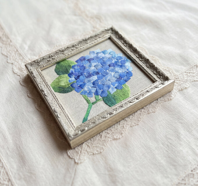 紫陽花の刺繍フレーム ＊送料無料＊ | iichi 日々の暮らしを心地よく