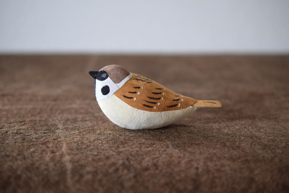 スズメ 革のオブジェ スズメ | iichi 日々の暮らしを心地よくするハンドメイド