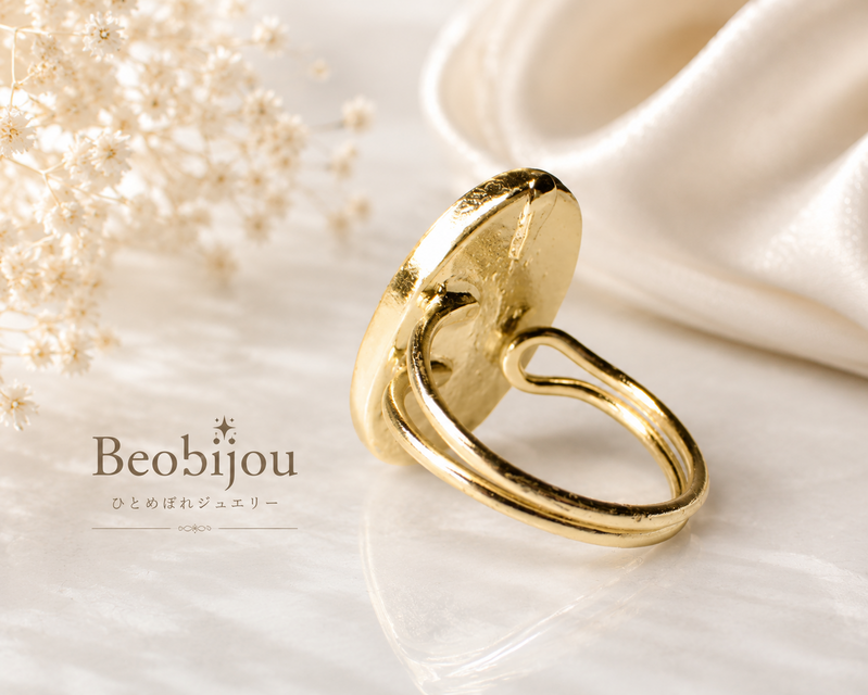 神秘の輝き グリーンシラー ラルビカイト天然石リング｜Beobijou