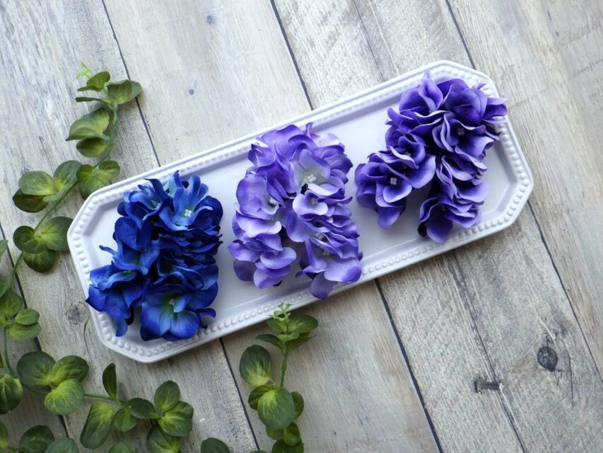 大きな花びら 紫陽花 バナナクリップ □ ICESHABBY 柔らか素材 □ 3色