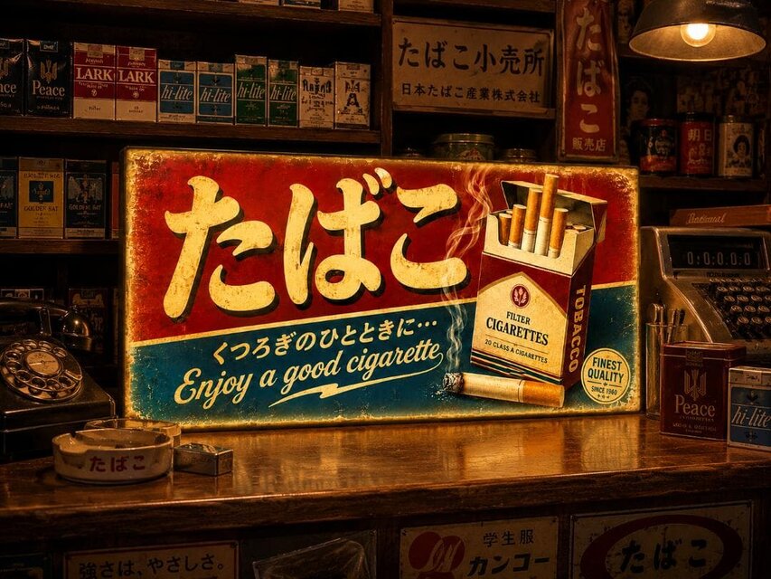 オーダー無料】たばこ 煙草 タバコ 昭和レトロ 看板 置物 雑貨 ライト