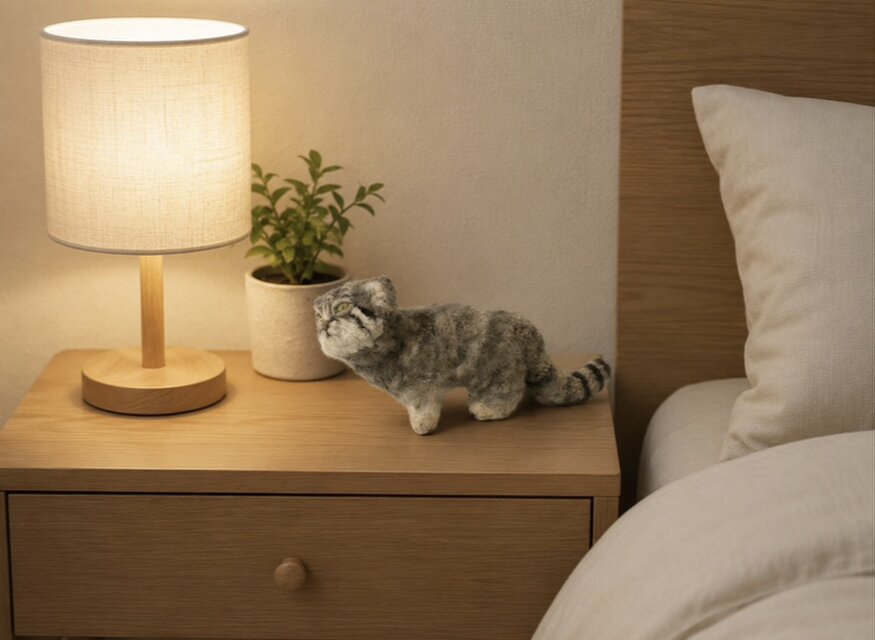 オーダーメイド⭐︎【一点もの】羊毛フェルト マヌルネコ 見上げる仔猫