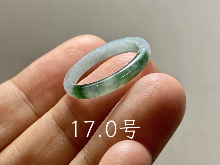 L18-153 氷糯種 森緑 17.0号 グアテマラ産 A貨 本翡翠 くりぬき リング