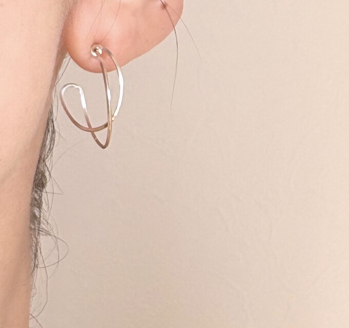 silver925 Cross hoop フープピアス | iichi 日々の暮らしを心地よく