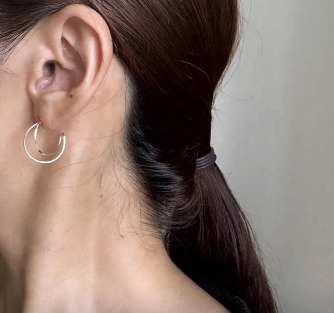 silver925 Cross hoop フープピアス | iichi 日々の暮らしを心地よく