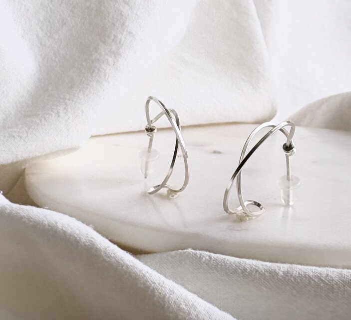 silver925 Cross hoop フープピアス | iichi 日々の暮らしを心地よく