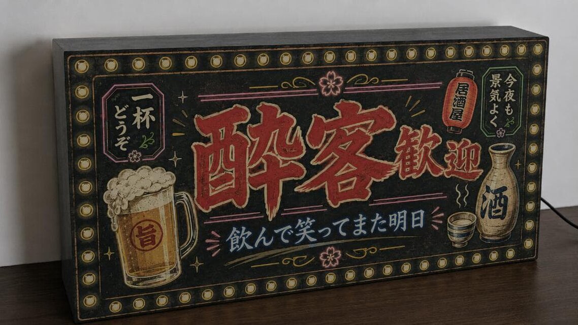 オーダー無料】酔っ払い歓迎 居酒屋 おもしろグッズ 楽しい宴会 昭和
