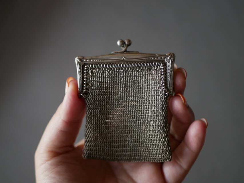 シルバ―メタル シャトレーヌ ポルトモネ メッシュ コインパース