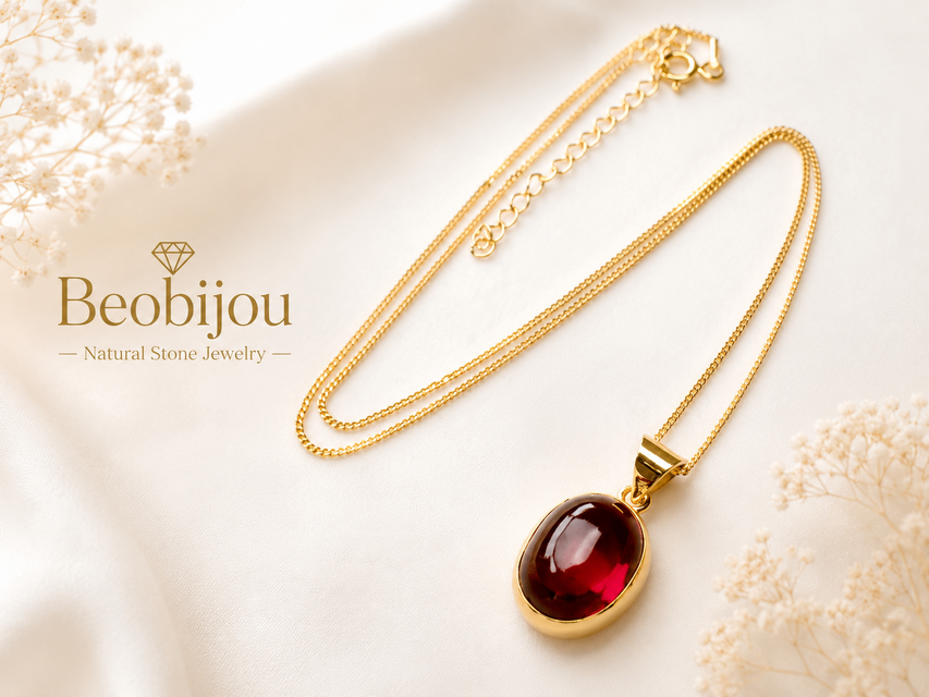 7月誕生石】ルビー 一粒ネックレス｜深紅の天然石｜Beobijou | iichi 