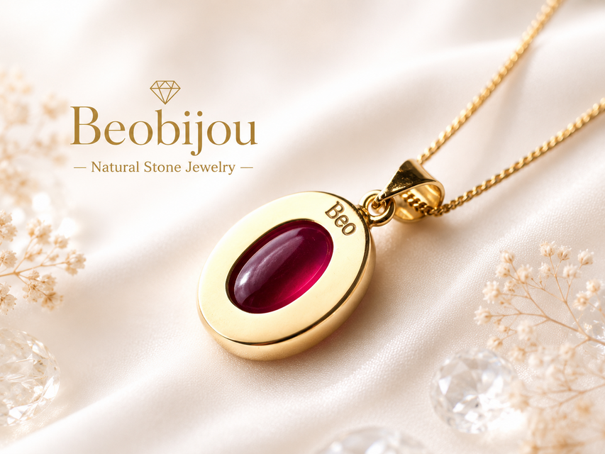 7月誕生石】ルビー 一粒ネックレス｜深紅の天然石｜Beobijou | iichi