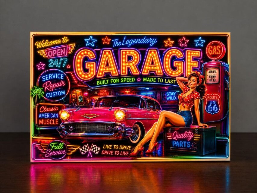 アメリカンダイナーファウンテンマシン＊ビンテージ♠︎エナメル七宝製 オーダー無料】ガレージ ピンナップガール アメ車 カフェ ダイナー