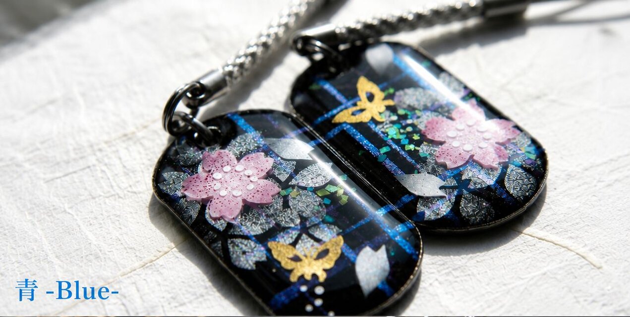 絵柄がつながるペアアクセサリー『帆』和柄 桜 ネックレス
