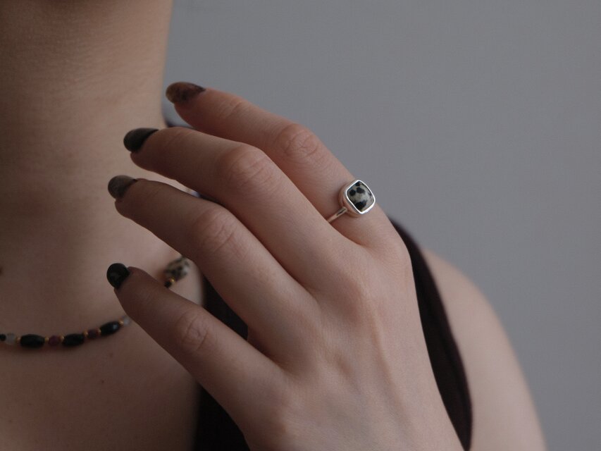 Dalmatian Jasper ring ダルメシアンジャスパー シルバーリング Dalmatian Jasper ring ダルメシアンジャスパー シルバーリング